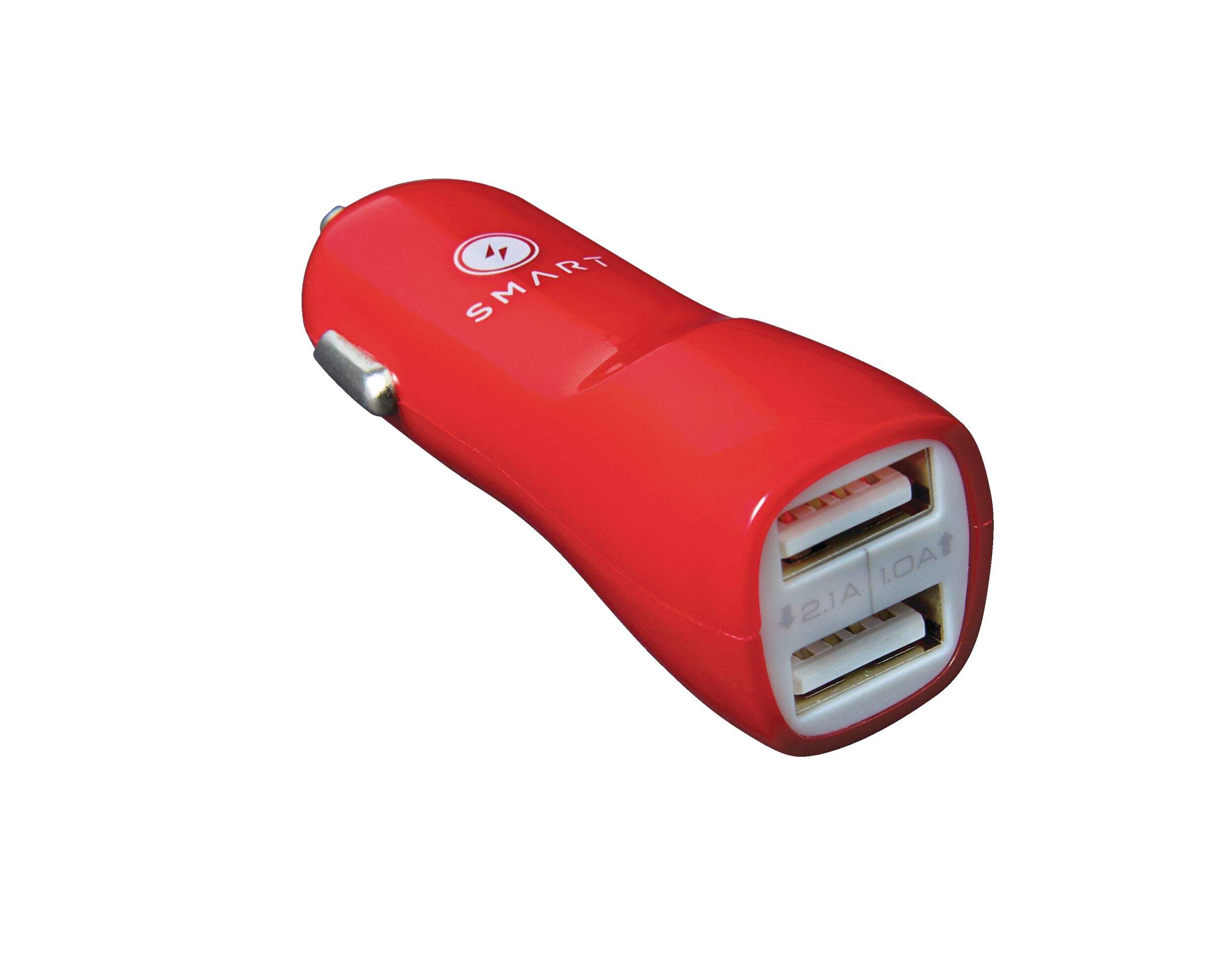 Accessoires SMART, chargeur USB double pour l’auto, couleurs variées Front_Angled_Right