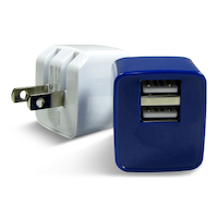 SMART Accessories 2.1A Dual USB Wall Charger, Assorted Colours Composite_or_Mixed