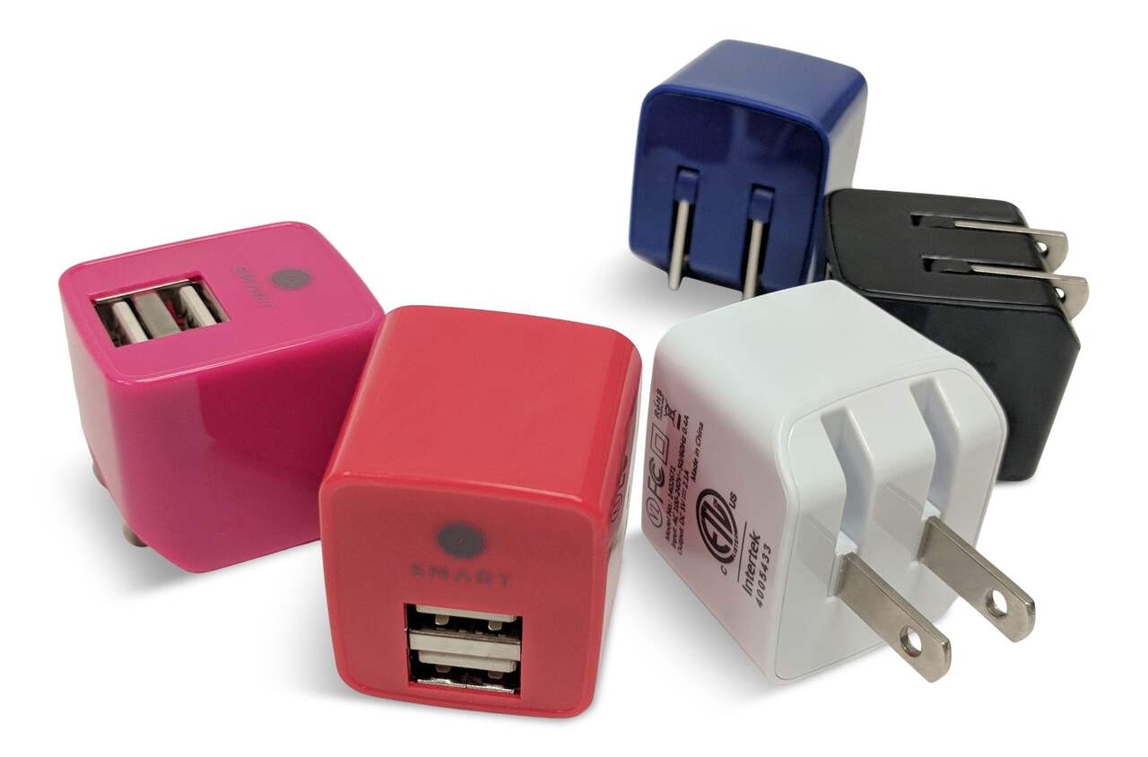 Accessoires SMART, chargeur mural double USB, 2,1 A, couleurs