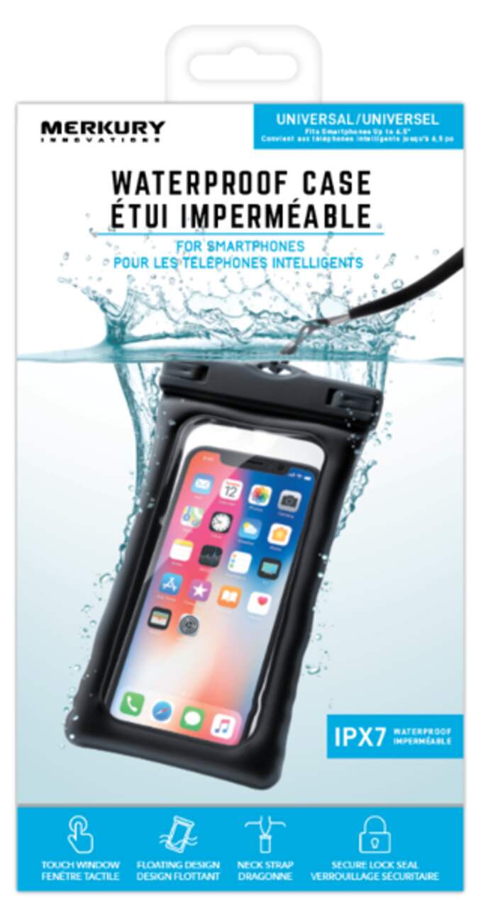 Bluehive – Étui étanche IPX7 pour téléphone intelligent, avec sac, pour  tous les appareils mesurant jusqu'à 6,25 x 3,25 po, noir