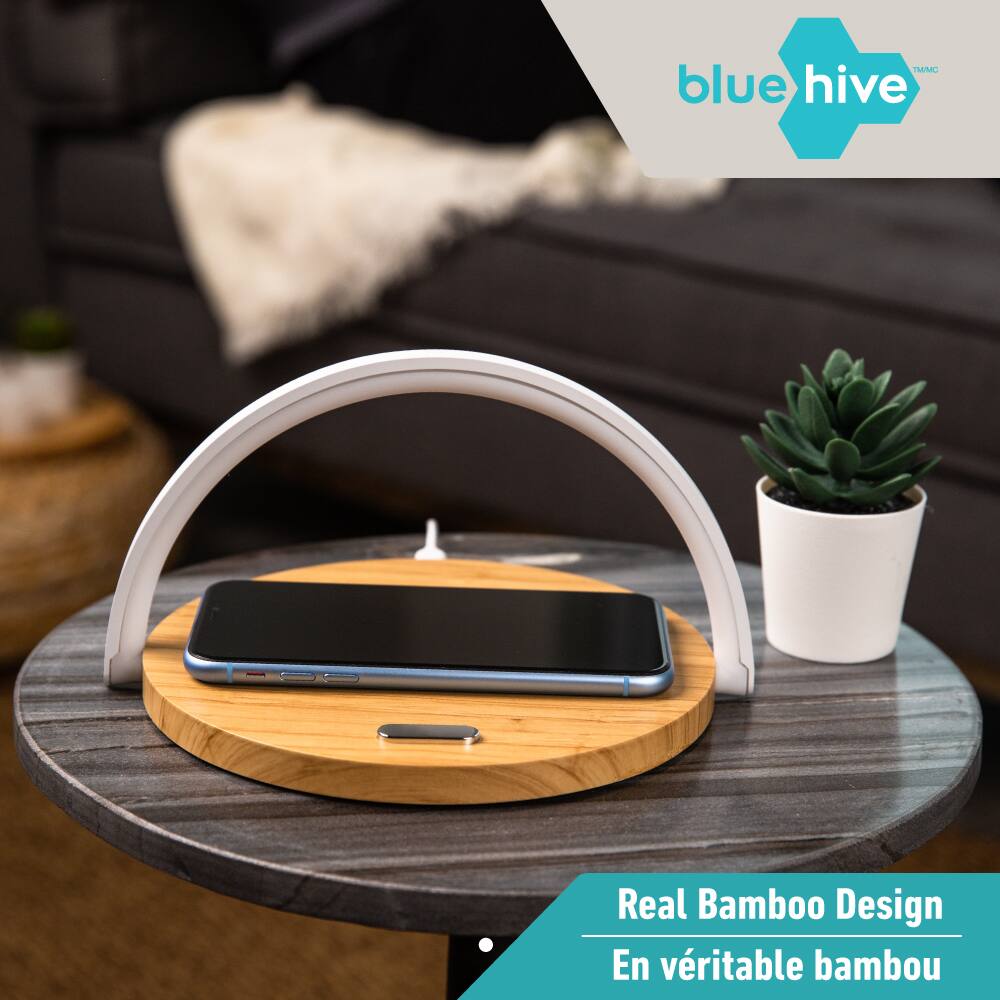 Bluehive 10W Bamboo Wireless Charging Pad with Arch LED Light