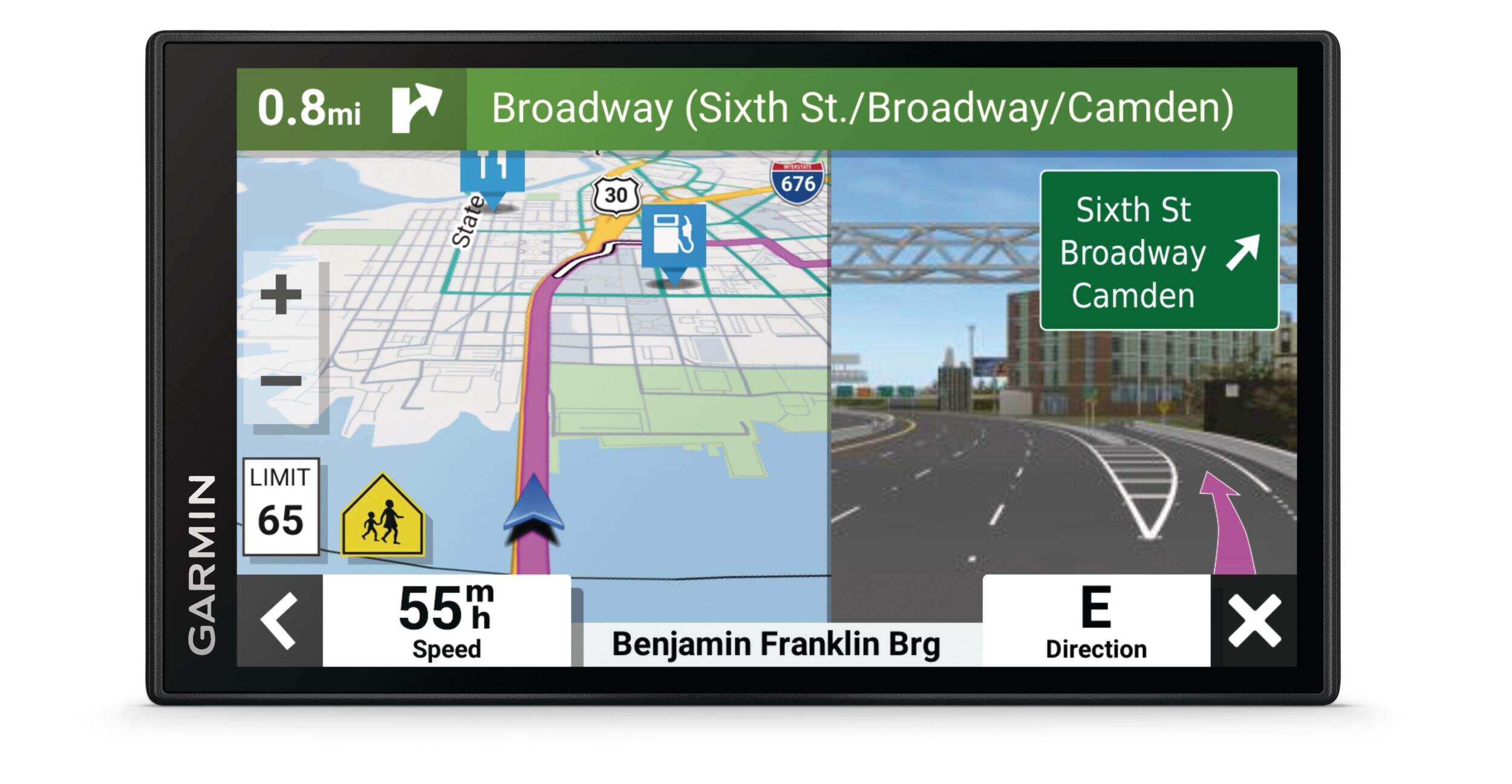 GPS Garmin DriveSmart 66 avec cartes haute résolution brillantes, 6 po Front_Flat