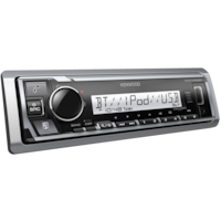 KENWOOD KMR-M332BT Marine Digital Media Receiver with Bluetooth, Front USB & AUX Input, and Time Alignment Front_Three_Fourths_Angled_Right