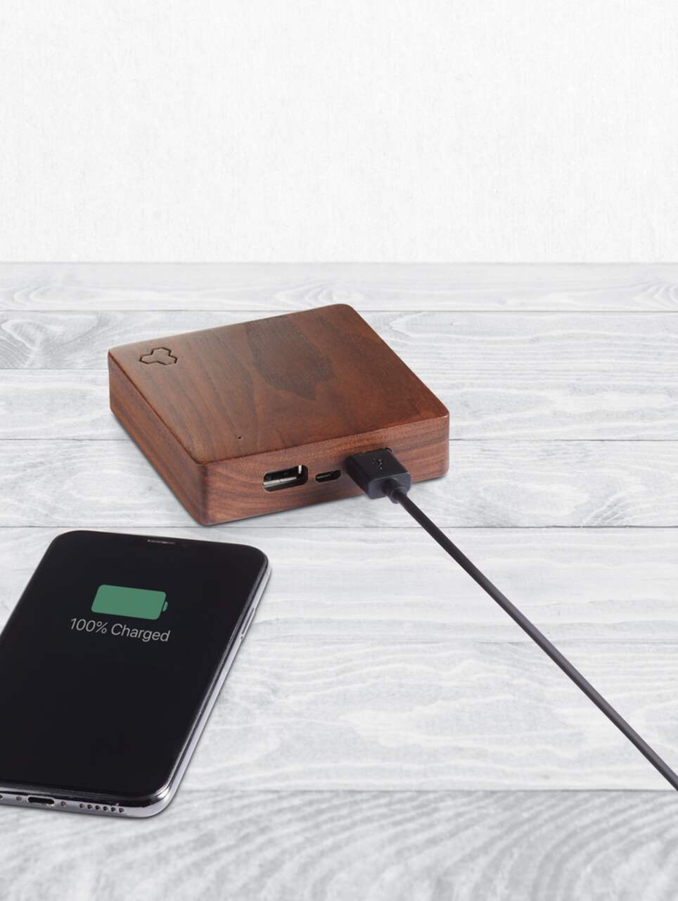Bluehive 2-in-1 Bamboo Wireless Charging Pad with Desktop Tray