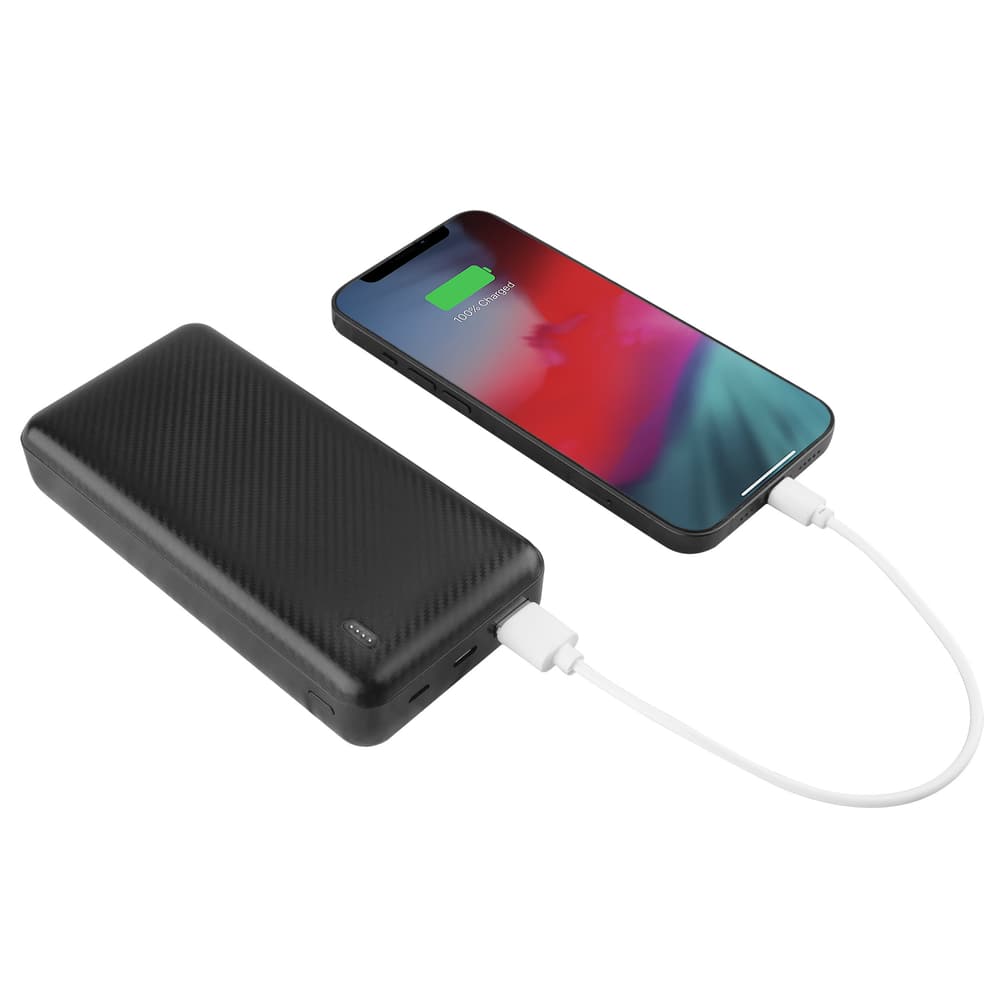 Bluehive Carbon 20,000 MAh PD Fiber Portable Power Bank With 3 LED ...