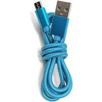 SMART Accessories Metallic Micro USB Charger Cable, for Android Smartphones & More, 3-ft Front_Flat