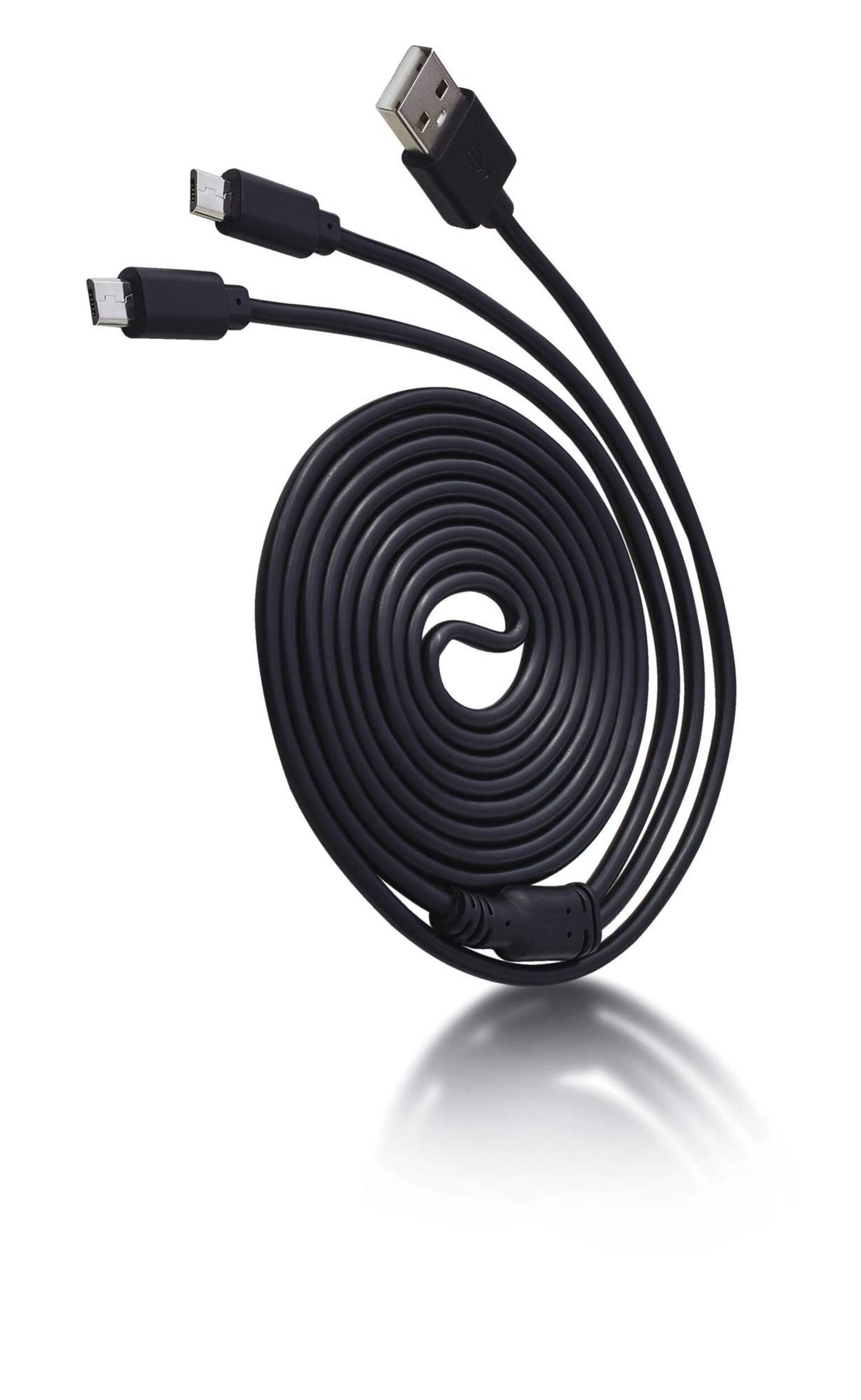 Bluehive Dual Micro USB Charge & Sync Cable, Black, 6-ft Composite_or_Mixed