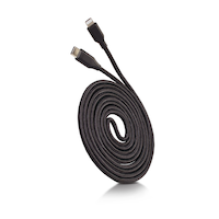 Bluehive Braided Type-C Lightning Charger & Sync Cable for Select Apple Devices, Black, 6-ft Front_Angled_Right