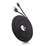 Bluehive Braided USB to Micro Charger & Sync Cable, Compatible with Devices with a Mini USB Port, White, 10-ft Front_Angled_Right