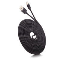 Bluehive Braided USB to Type C Charger & Sync Cable, for Apple and Android Devices, Black, 10-ft Front_Angled_Right