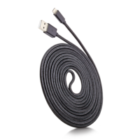 Bluehive Braided MFI USB to Lightning Charger & Sync Cable, for Select Apple Devices, Black, 10-ft Front_Angled_Right