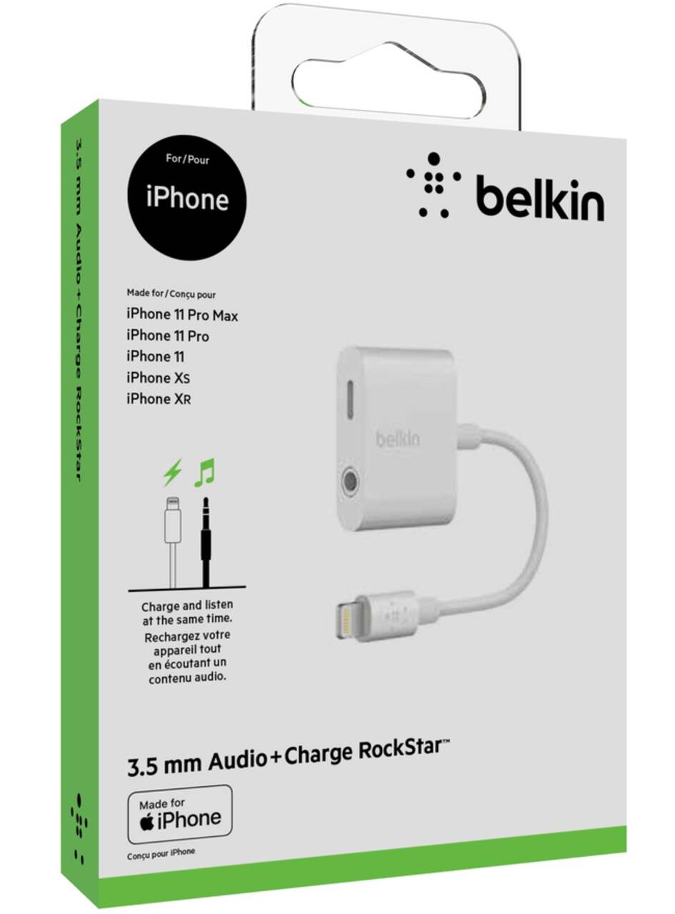 Belkin Lightning to 3.5mm Audio Cable + Audio Charger Splitter White  F8J212BTWHT - Best Buy