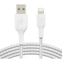 Belkin iPhone USB-A Cable with Lightning Connector, White, 2-meters