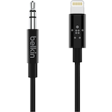 Belkin 3.5 mm Audio Cable with Lightning Connector, Black Front_Flat