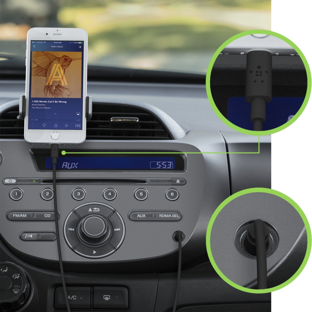 Belkin 3.5 mm Audio Cable with Lightning Connector, Black Canadian Tire