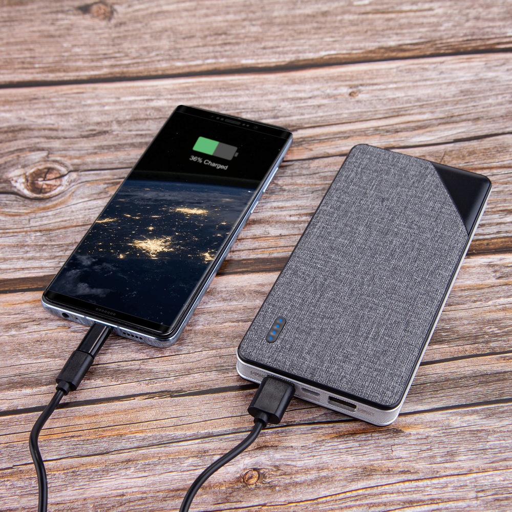 Bluehive 10,000 mAh Fabric Power Bank with Power Indicator, Battery