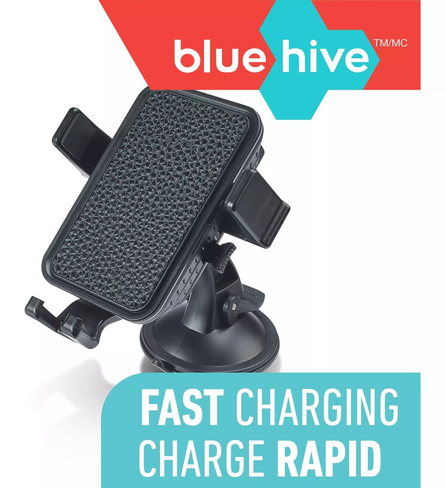 Bluehive 3in1 Wireless Charger & Phone Mount Compatible with iPhone X, iPhone 8, iPhone 8 Plus