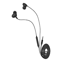 Écouteurs-boutons Bluehive, câble auxiliaire, noir Front_Angled_Right
