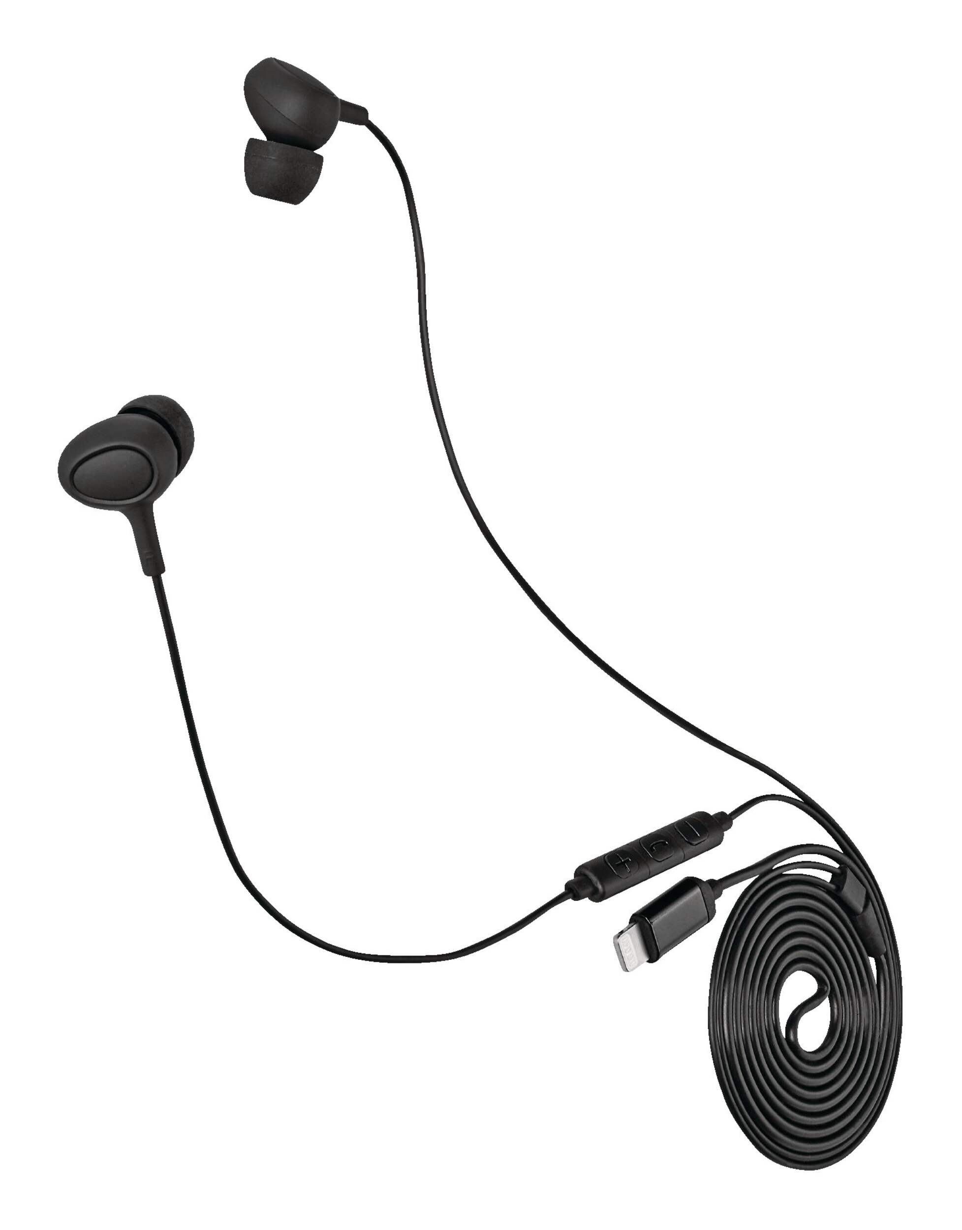 Bluehive – Écouteurs boutons Lightning pour appareils iPhone sélectionnés, noir Front_Angled_Right