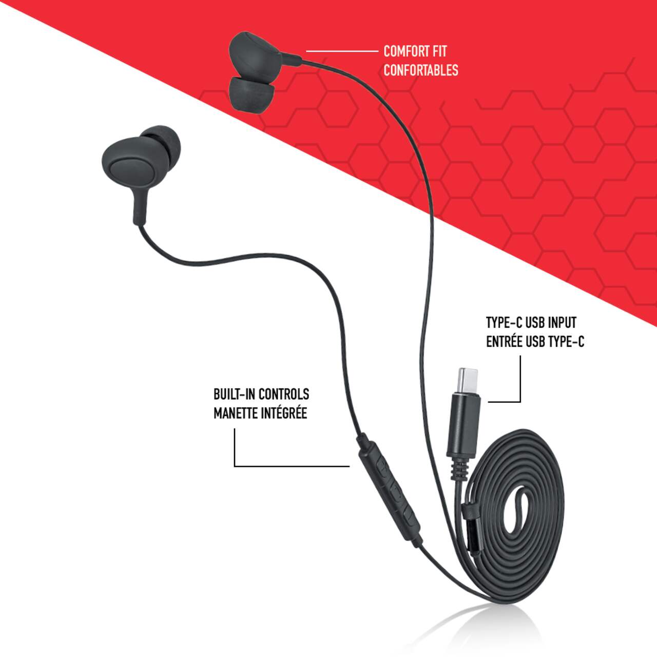 Bluehive Type C Earbuds Black