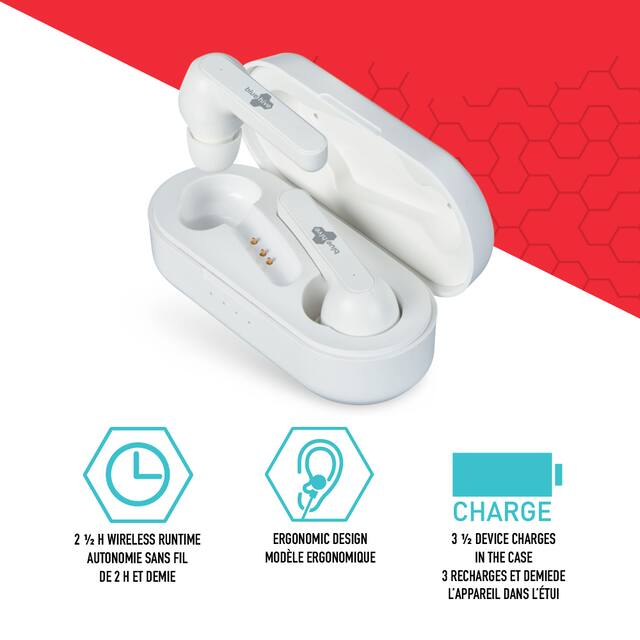 Bluehive Bluetooth True Wireless Earbuds, White Canadian Tire