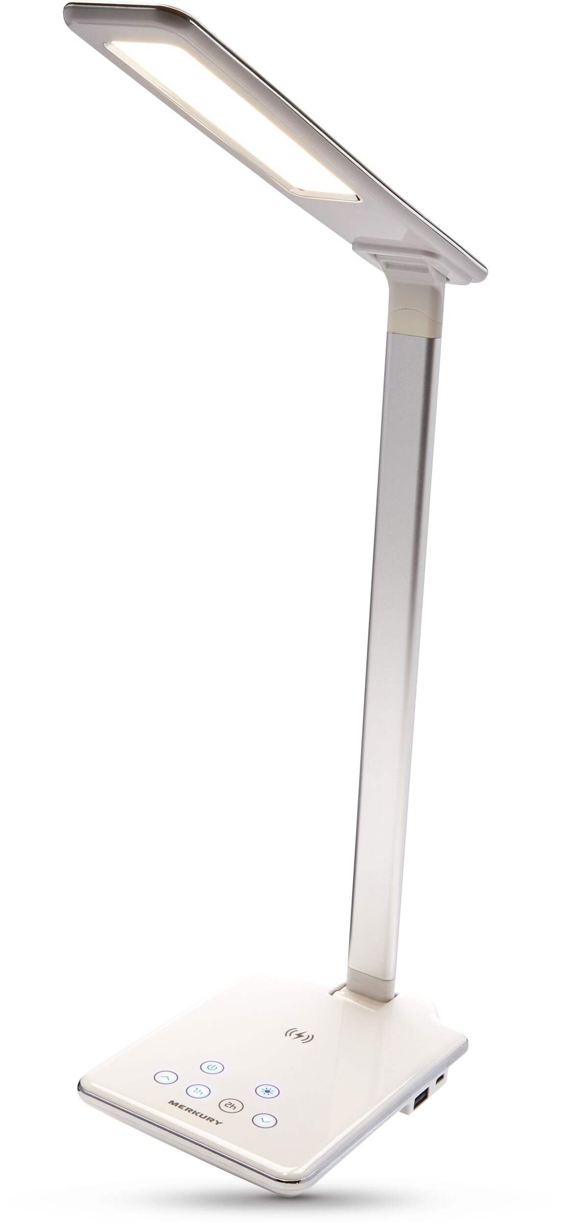 Tapis de chargement sans fil Bluehive avec lampe DEL pour appareils compatibles Qi, blanc Front_Angled_Left