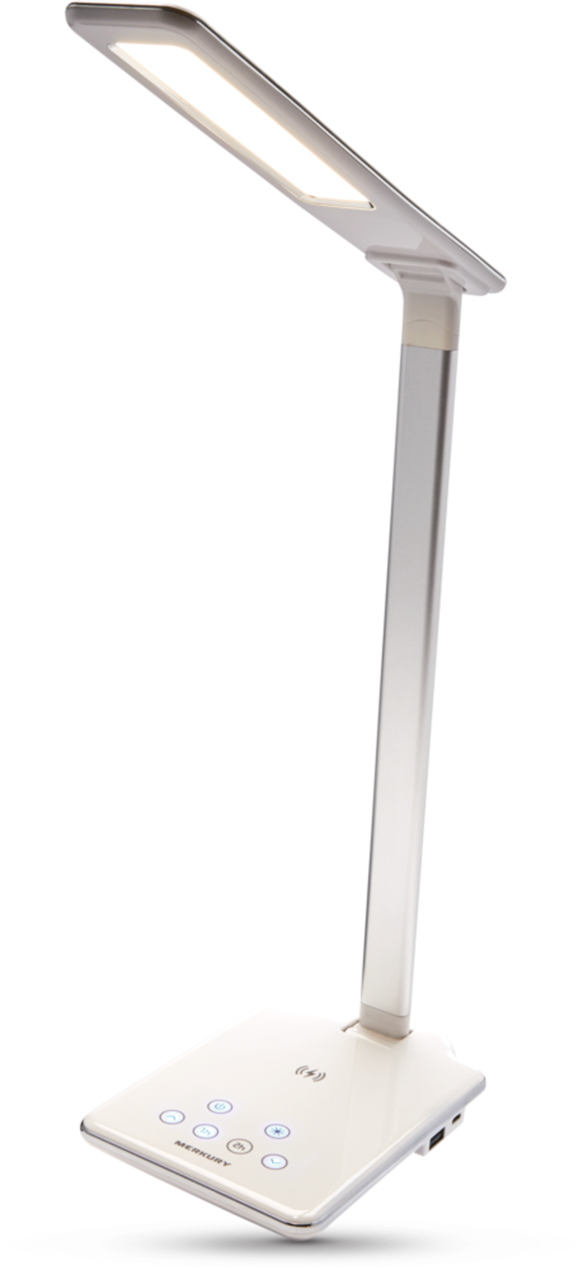 Bluehive Wireless Charging Pad with LED Lamp, for Qi-Enabled Devices, White Front_Angled_Left