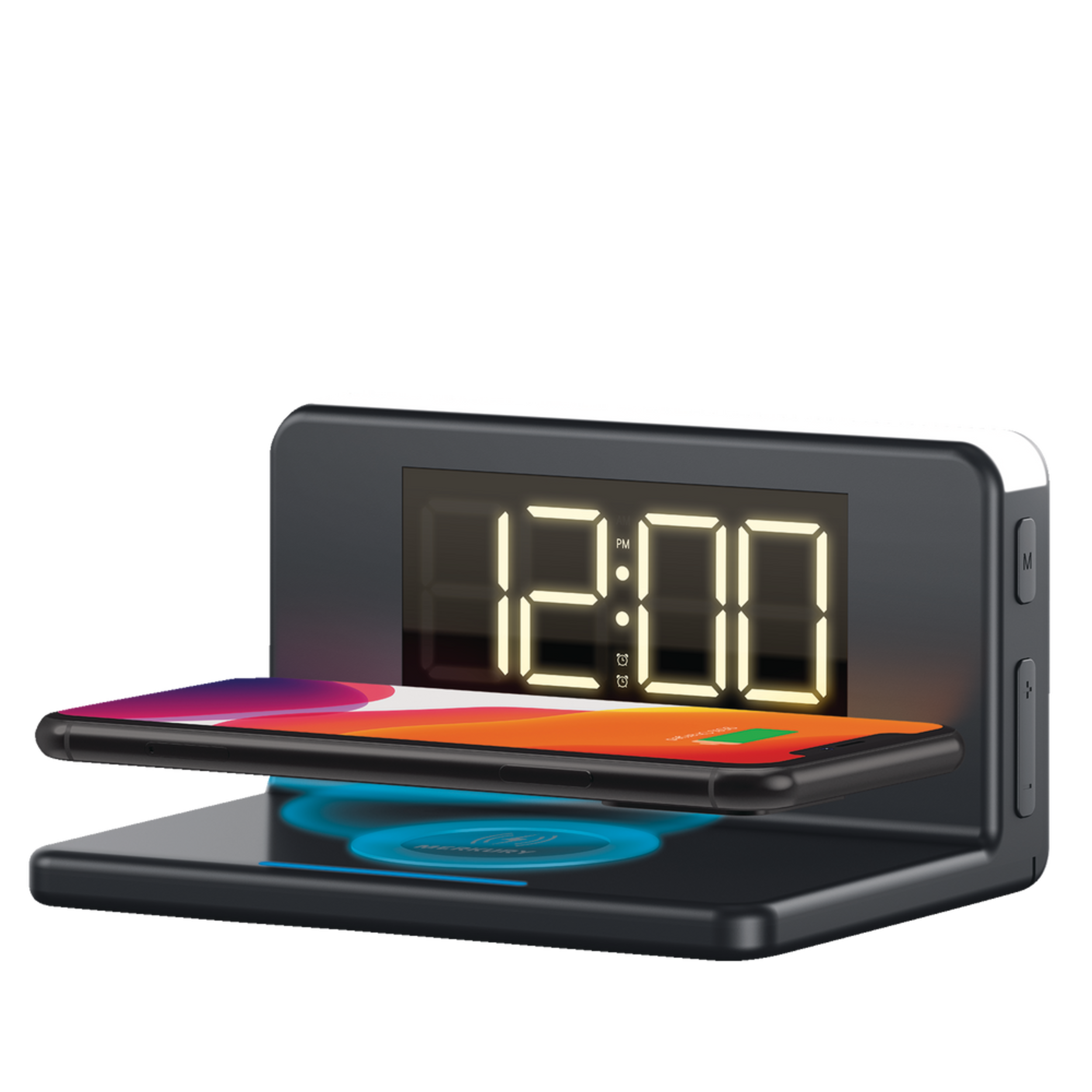 Bluehive Wireless Charger with Alarm Clock Front_Three_Fourths_Angled_Left