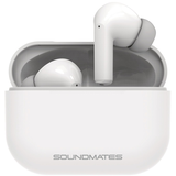 Tzumi SoundMates Pro Bluetooth Earbuds, White Front_Flat