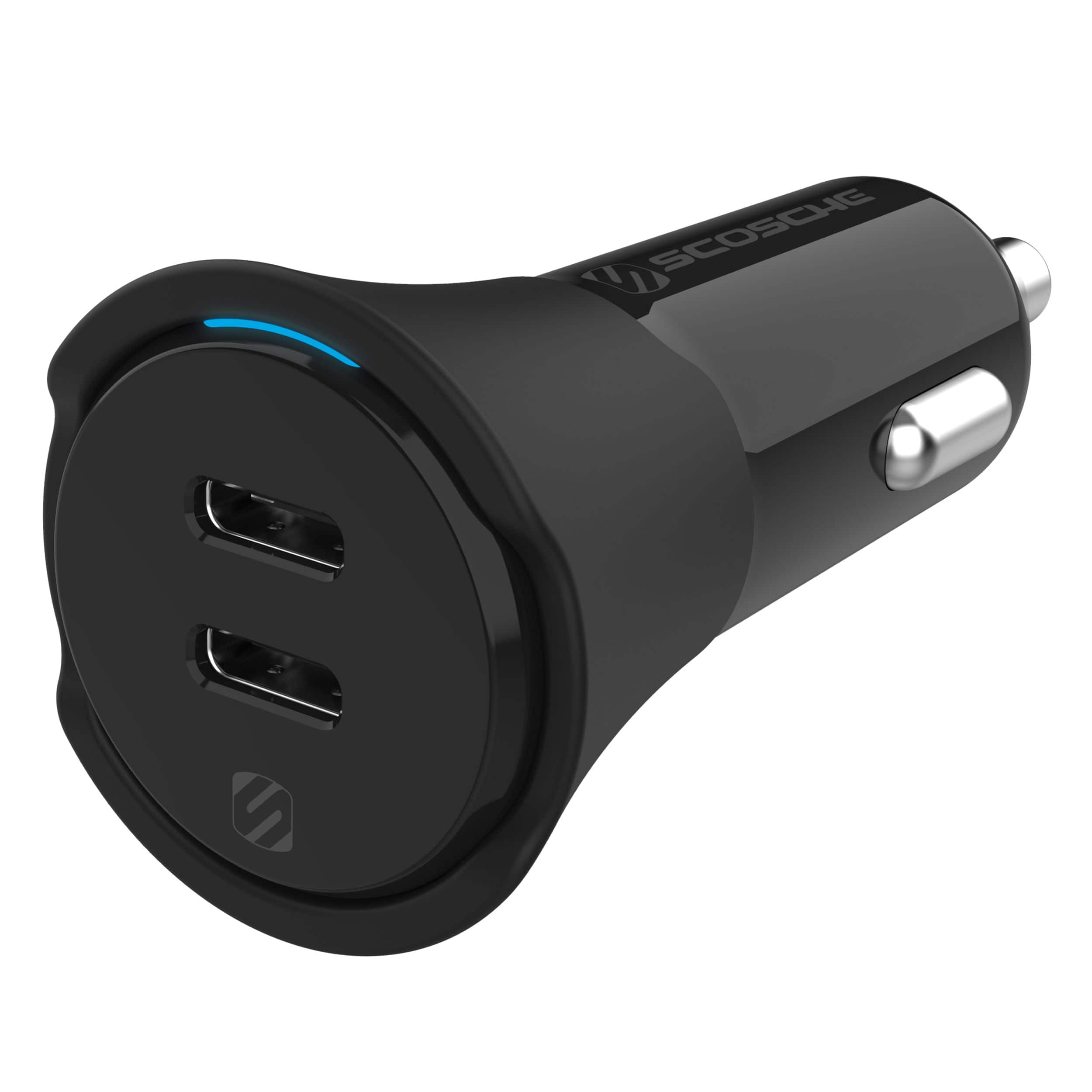 SCOSCHE PowerVolt 40W 2-Port USB Type-C Car Charger for standard USB-C  Devices