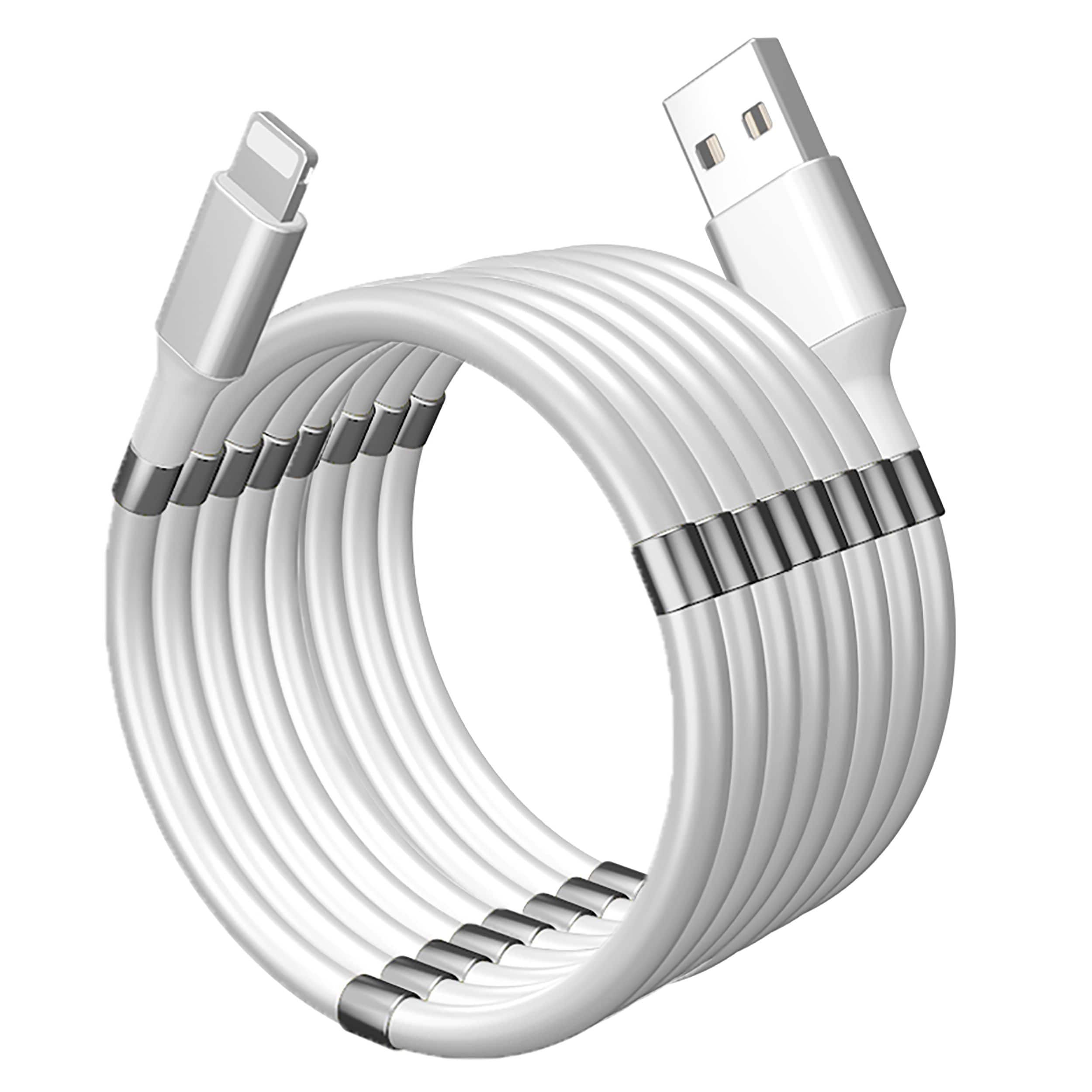 Anex Monkey Magnetic Lightning Charger Cable, Compatible with Apple  Devices, White, 6-ft