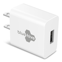 Bluehive 5W Wall Charger, White Front_Three_Fourths_Angled_Right