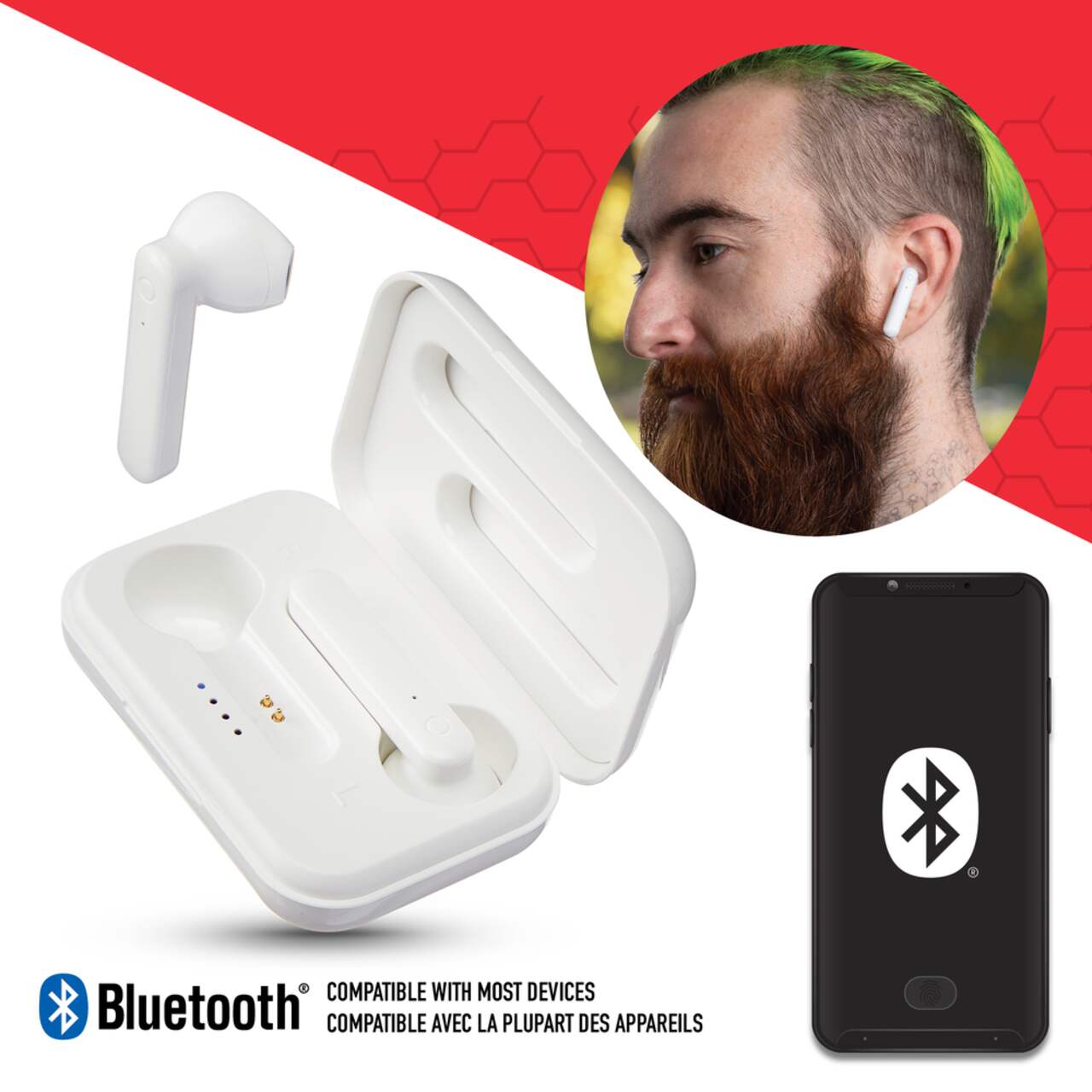 Modern Bluetooth Earbuds - Wireless Design - 4 Colors Available - ApolloBox