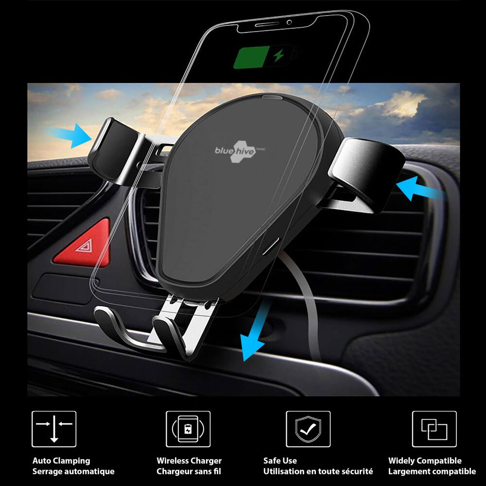 Bluehive 15W Wireless Charging Vent Mount with Gravity Arms | Canadian Tire