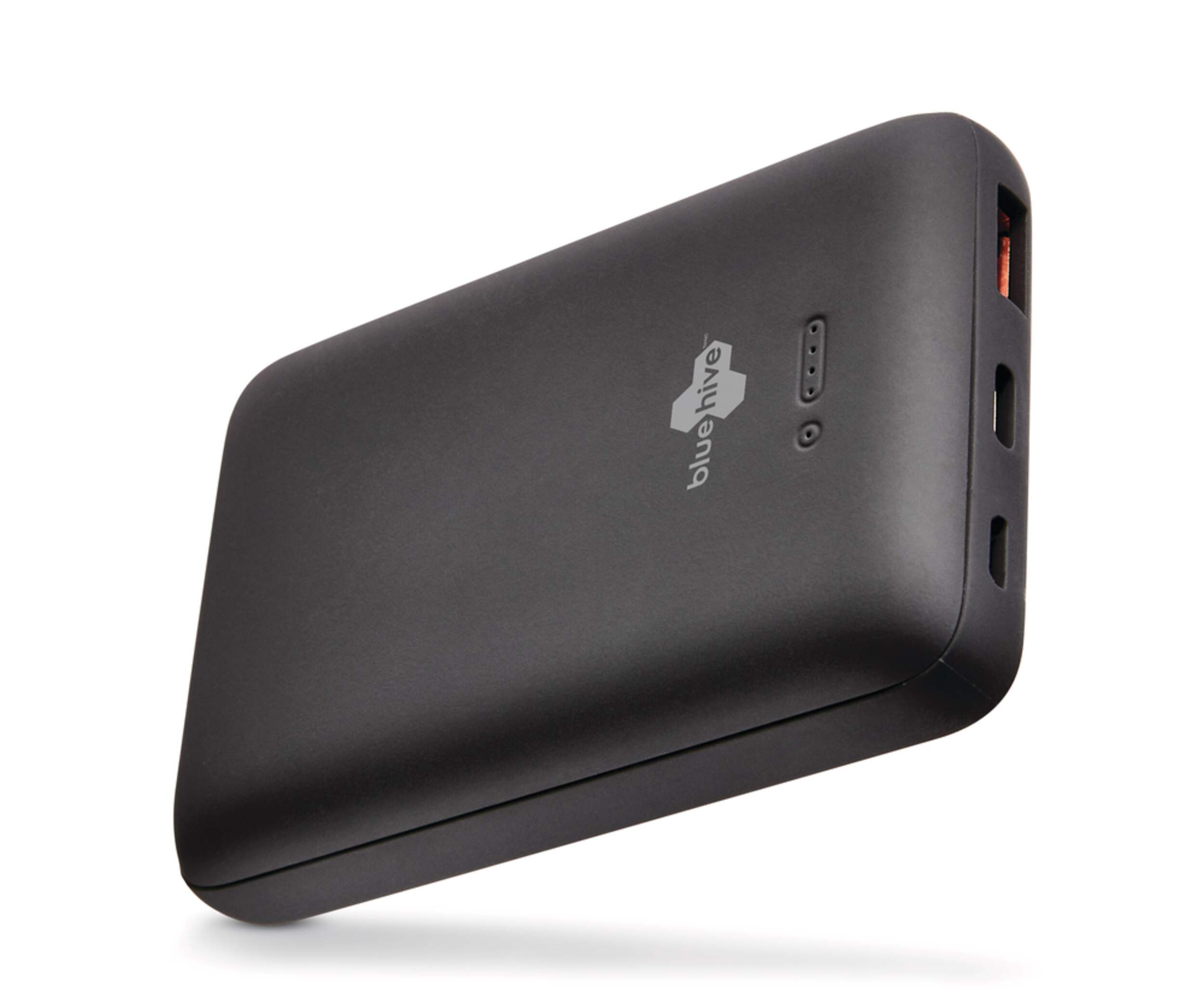 Bluehive 10,000 mAh Wireless Charger Power Bank with Battery Charge Indicator Front_Three_Fourths_Angled_Left