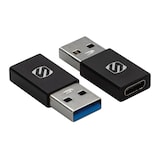 Scosche USB-A TO USB-C™ 2 Adapter, Compatible with MacbookPro, Chromebook Pixel, Galaxy S9 / S8, & Google Pixel, 2-pk Composite_or_Mixed