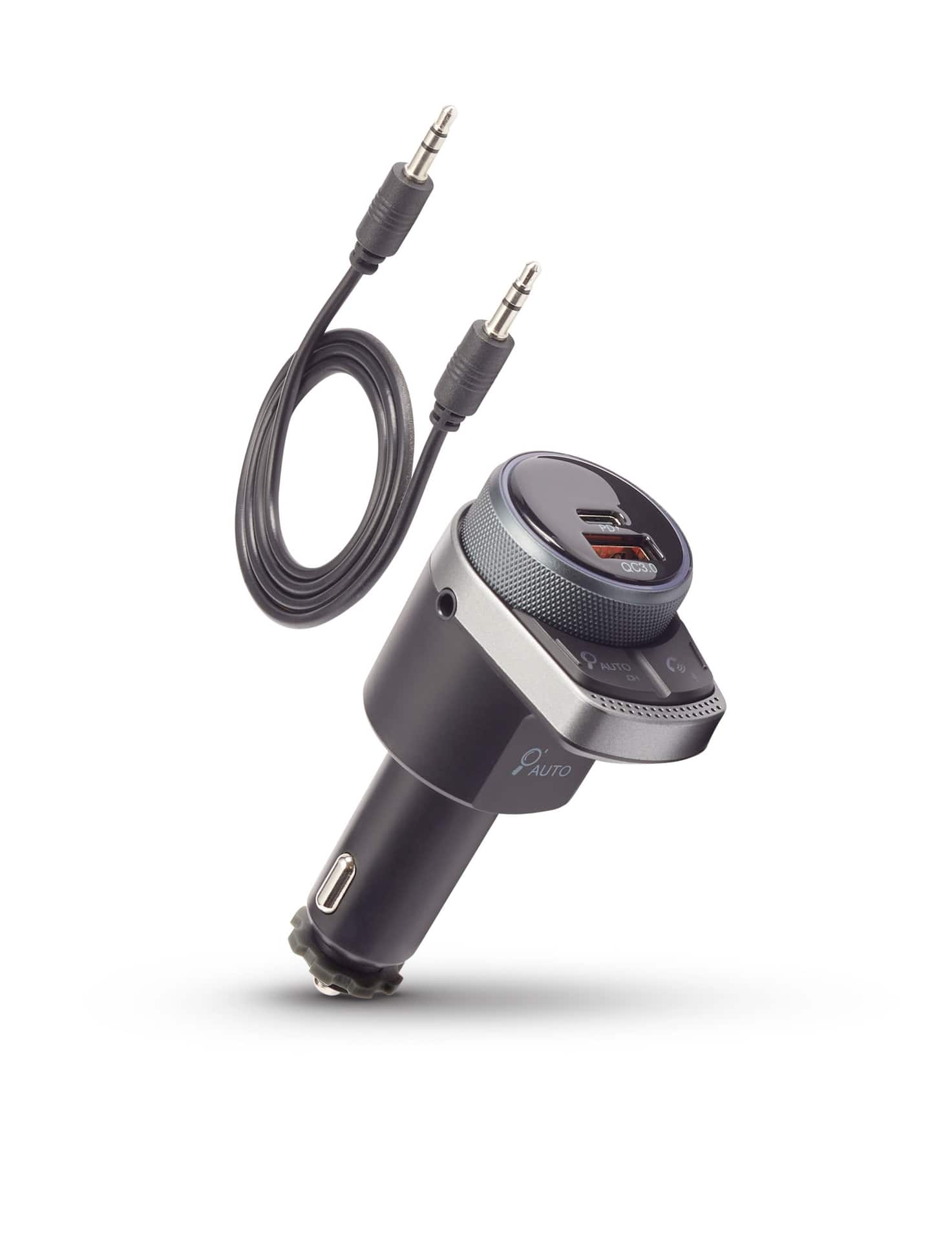 kit main libre bluetooth voiture USB charge rapide QC3.0, appel mains  libres, lecture musicale