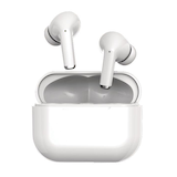 Écouteurs-boutons à chargement sans fil Bluepods+ de Bluehive avec autonomie de 27,5 heures et port de chargement USB-C, blancs Front_Flat