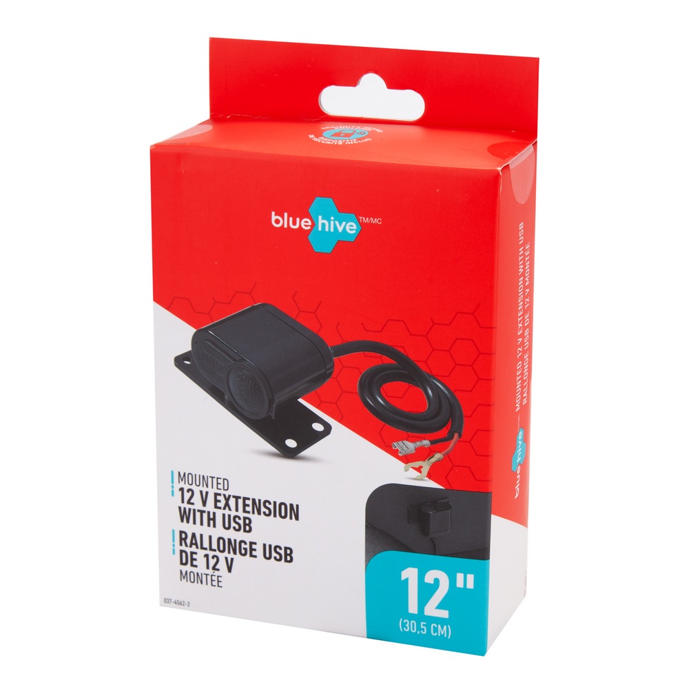 Bluehive 12V Mounted USB Extension Cord Cable Canadian Tire