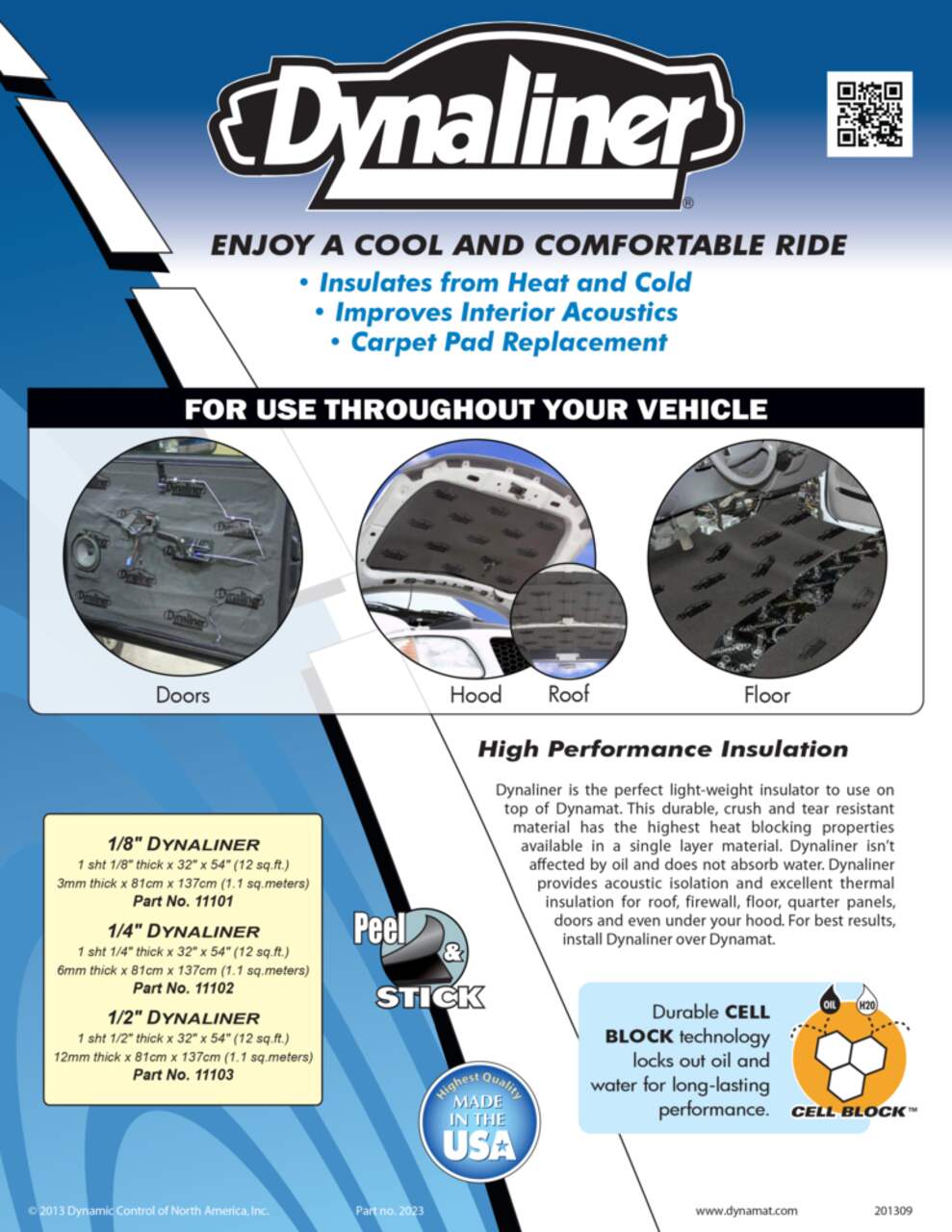  Dynamat 10612 18 x 32 Self-Adhesive Sound Deadener with  Superlite Tri-Pack, (Set of 3),Blue : Automotive