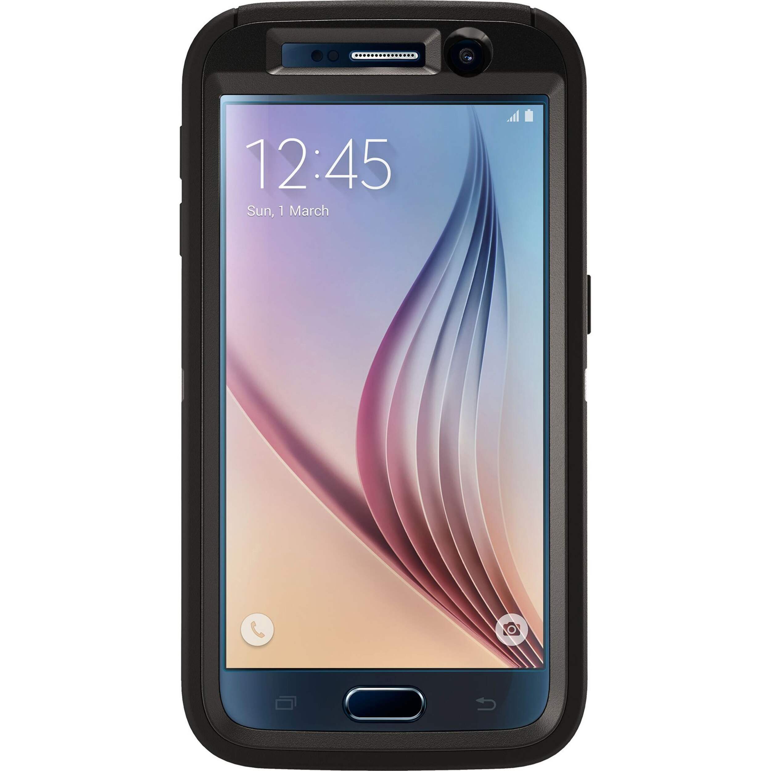 OtterBox Samsung Galaxy S6 Black Commuter Case Front_Flat