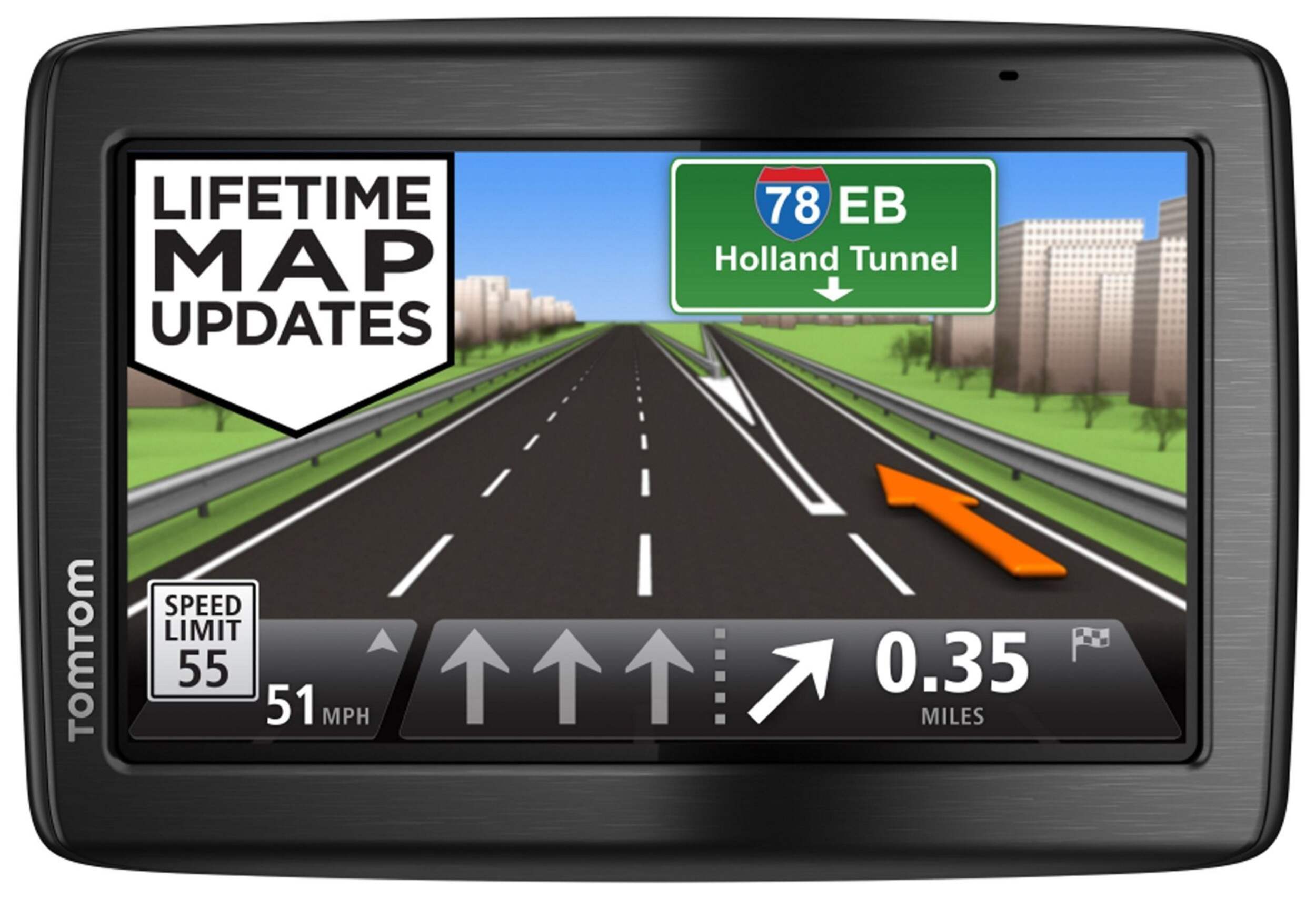 TomTom VIA 1505M WTE Car GPS, 5-in Front_Flat