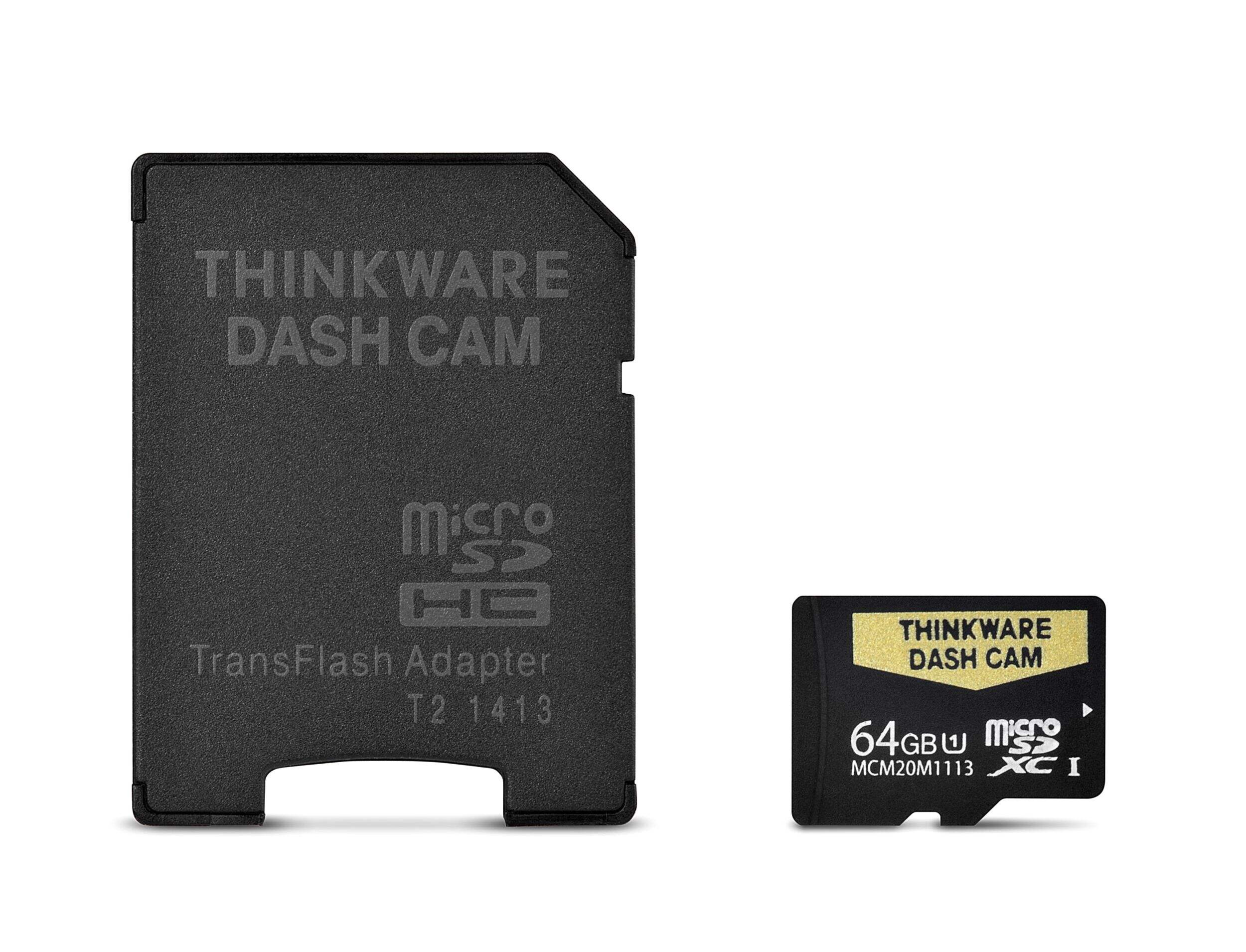 Thinkware UHS-I MicroSD Card for Dash Camera, Anti File Corruption, 64GB Front_Flat