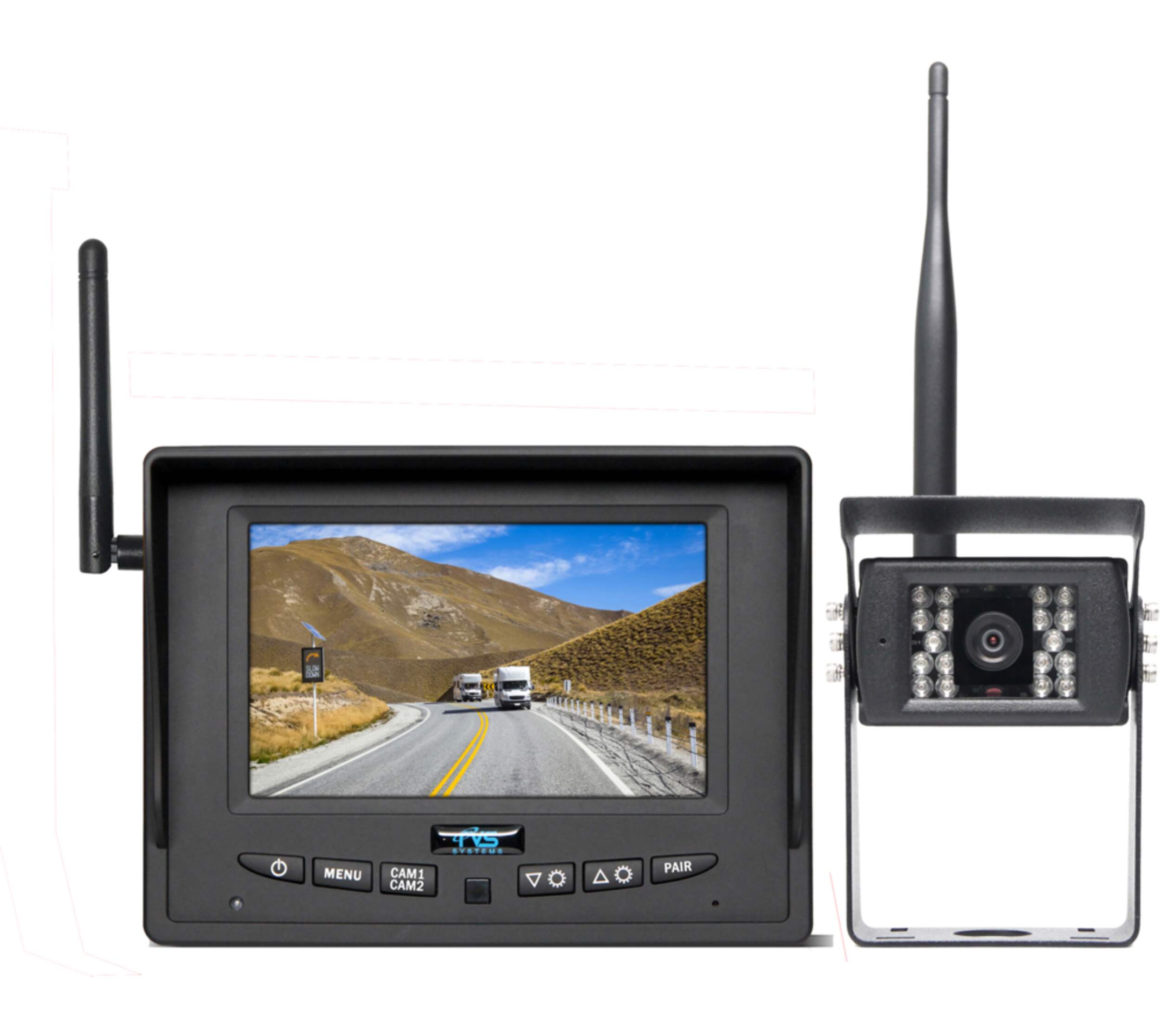 RVS 255W SimpleSight Wireless Truck Backup Camera System with Dual Channel, 5-in Front_Flat