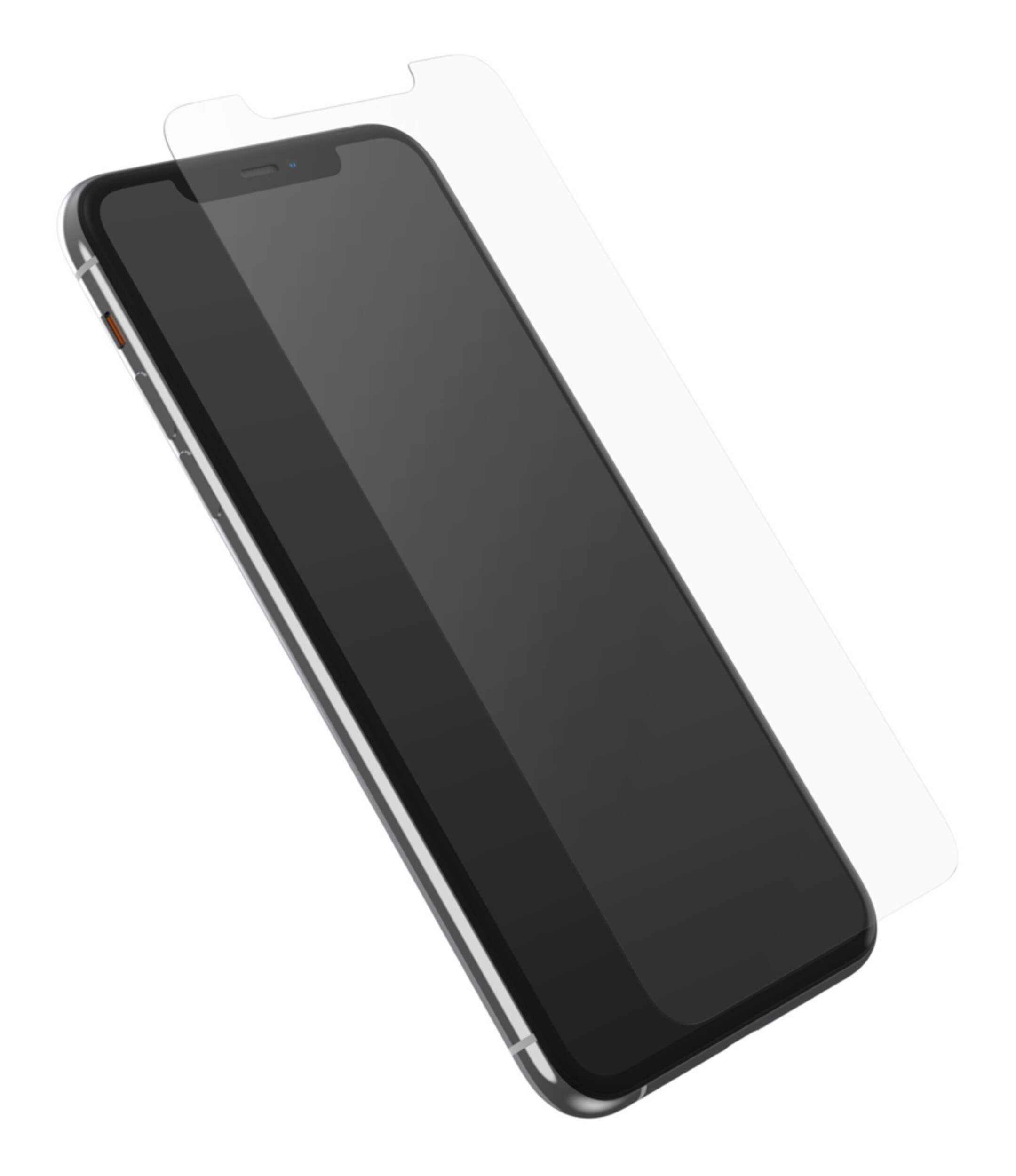 OtterBox Edge2Edge Tempered Glass Screen Protector for iPhone 11 Pro Max/XS Max, Clear Front_Angled_Right