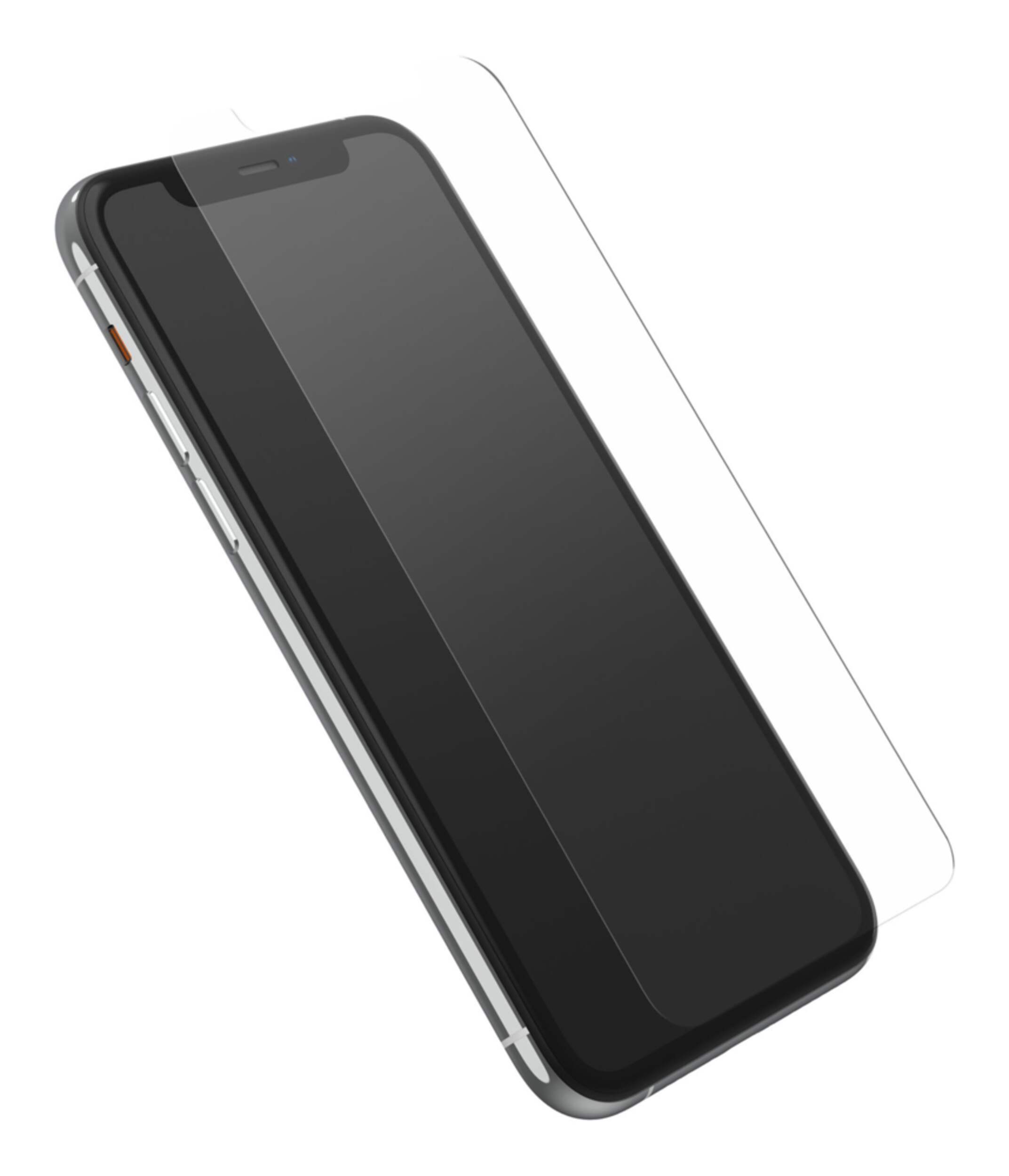 OtterBox Amplify Tempered Glass Screen Protector for iPhone 11 Pro/XS/X, Clear Front_Angled_Right