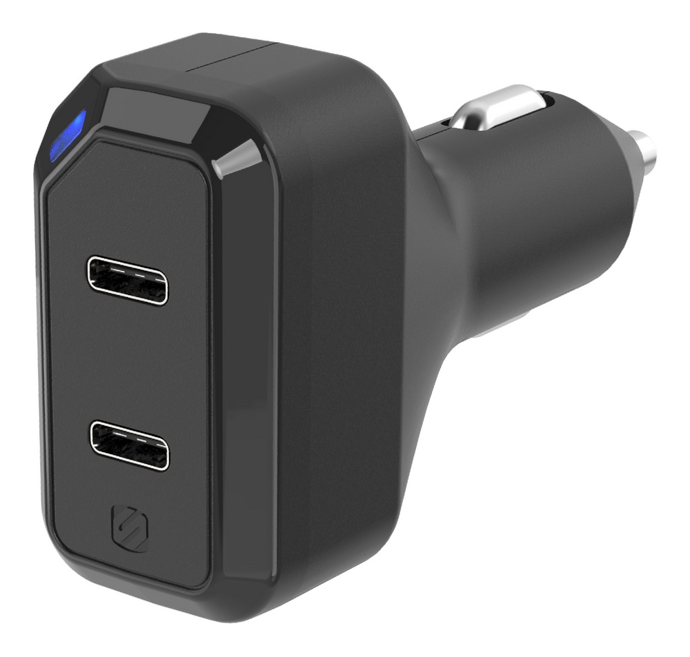 Scosche CPDC8C8 Dual 18W Power Delivery USBC Car Charger, Compatible