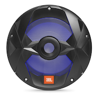 Caisson d’extrêmes graves de 254 mm (10 po) Club Marine de JBL avec éclairage RVB, noir Front_Flat