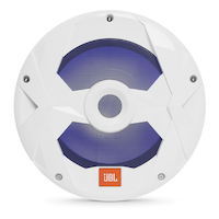 Caisson d’extrêmes graves de 254 mm (10 po) Club Marine de JBL avec éclairage RVB, blanc Front_Flat