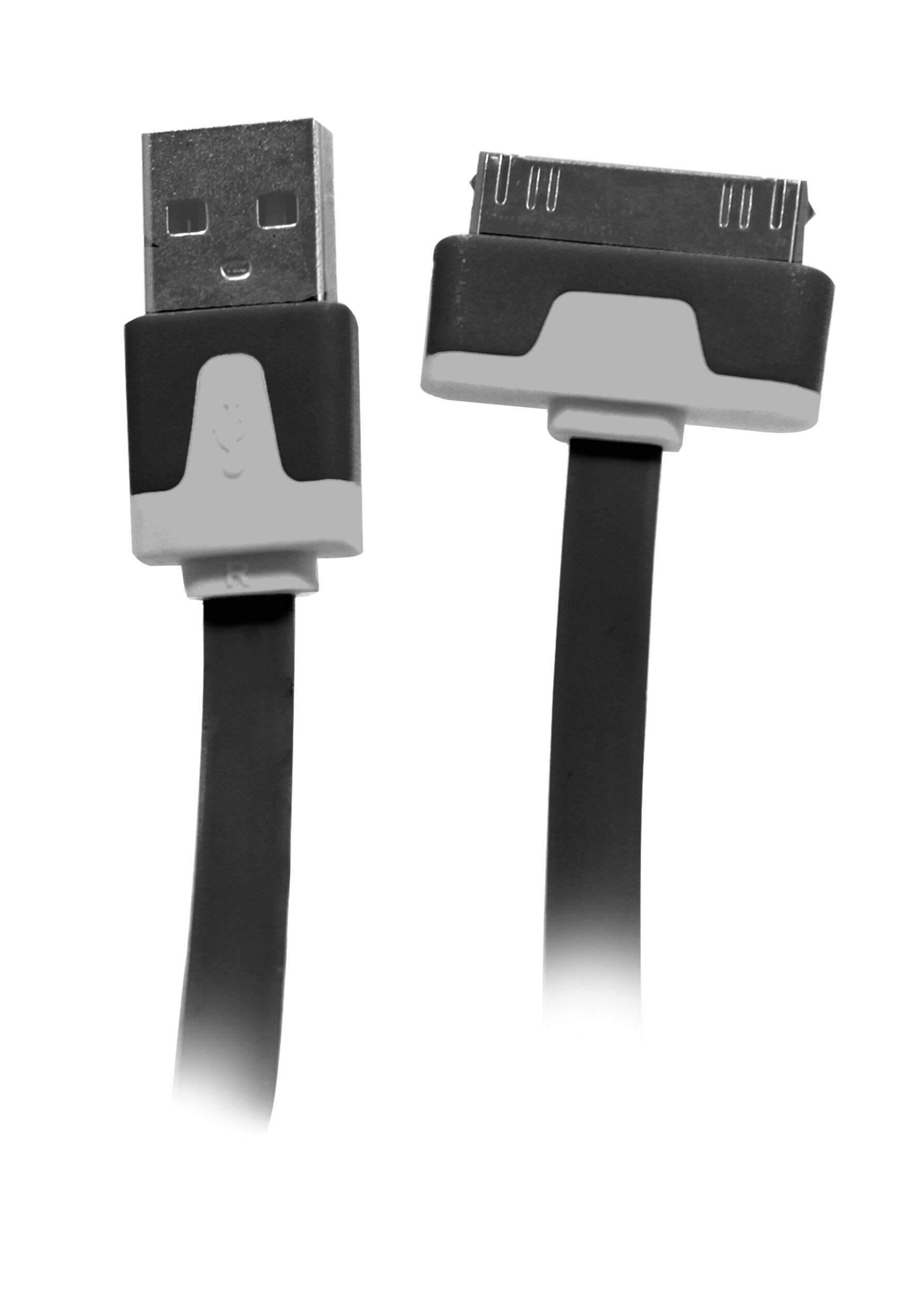 30-Pin to USB Charger & Sync Cable, for iPhone & iPod Overhead_Flat